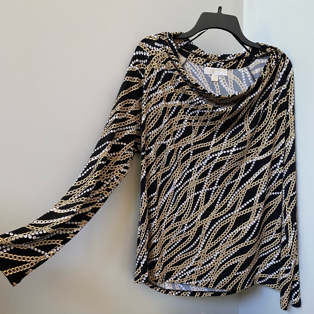 MICHAEL Michael Kors Printed Long Sleeve Top